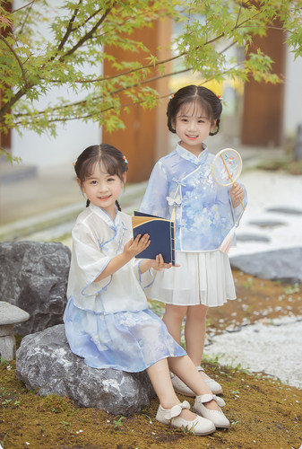 刺绣常规汉服唐装套装女童夏季