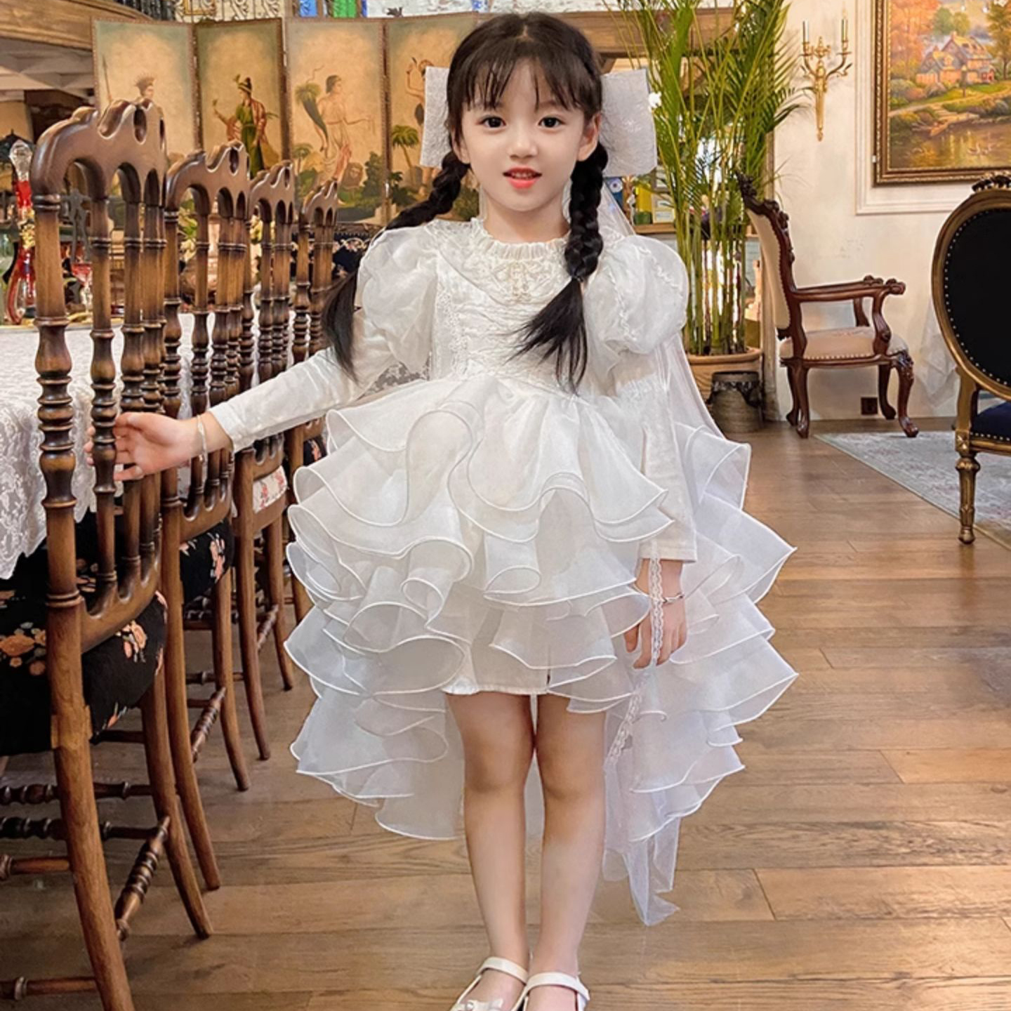 女童花童生日礼服蓬蓬公主连衣裙