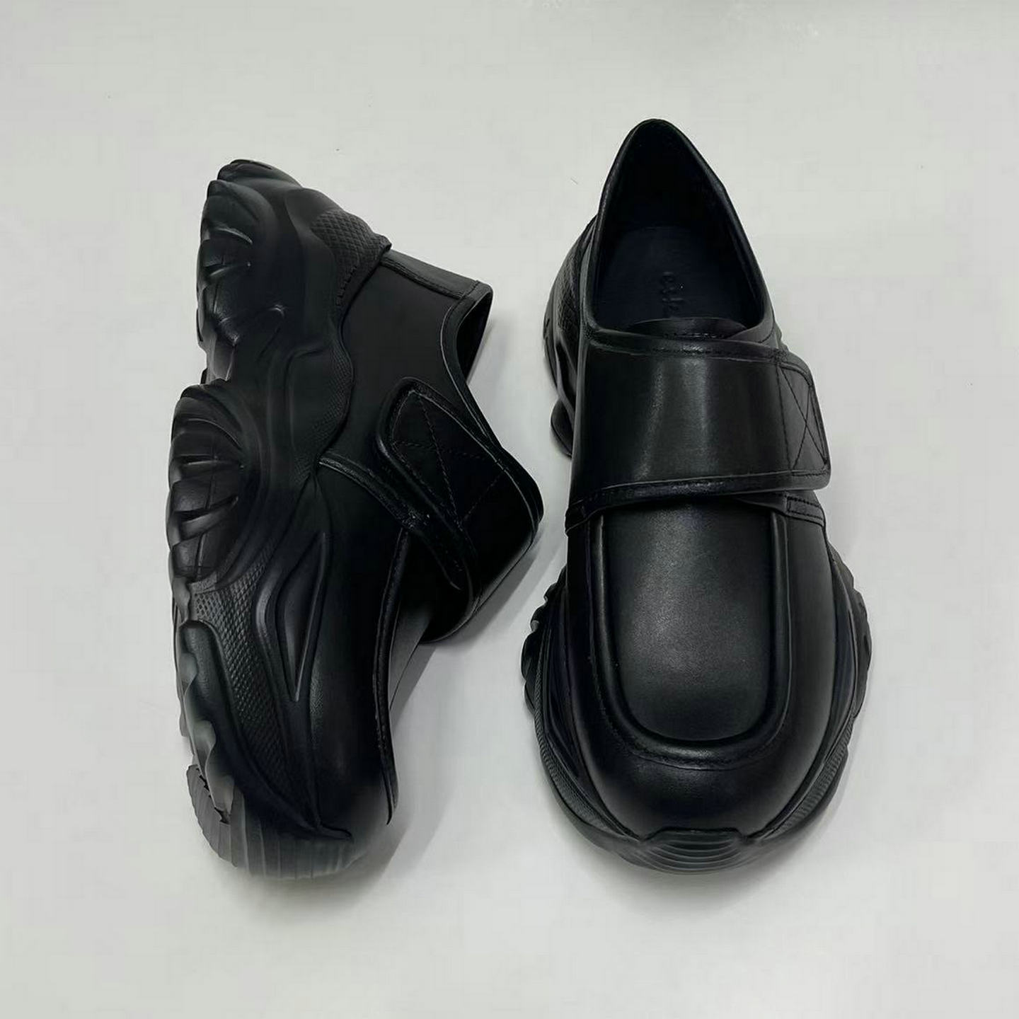 大头小皮鞋5厘米厚底乐福鞋