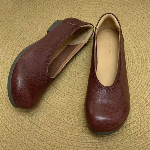 复古文艺舒适妈妈鞋软底奶奶鞋