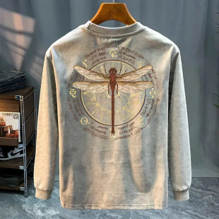 t恤男春秋季 外穿潮圆领长袖 专柜外贸尾货捡漏打底衫 奥特莱斯