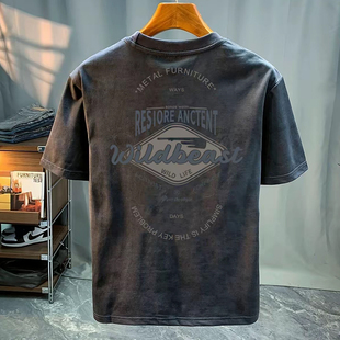 T恤2026夏季 奥特莱斯 专柜清仓捡漏男士 短袖 复古潮流半袖