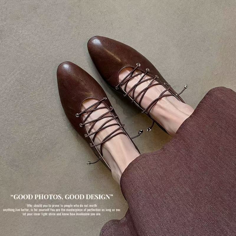 真皮大牌2026里外全皮法式平底尖头单鞋绑带内增高玛丽珍芭蕾舞鞋,女鞋,棉鞋,淘宝优惠券,粉丝福利购,淘宝优惠卷