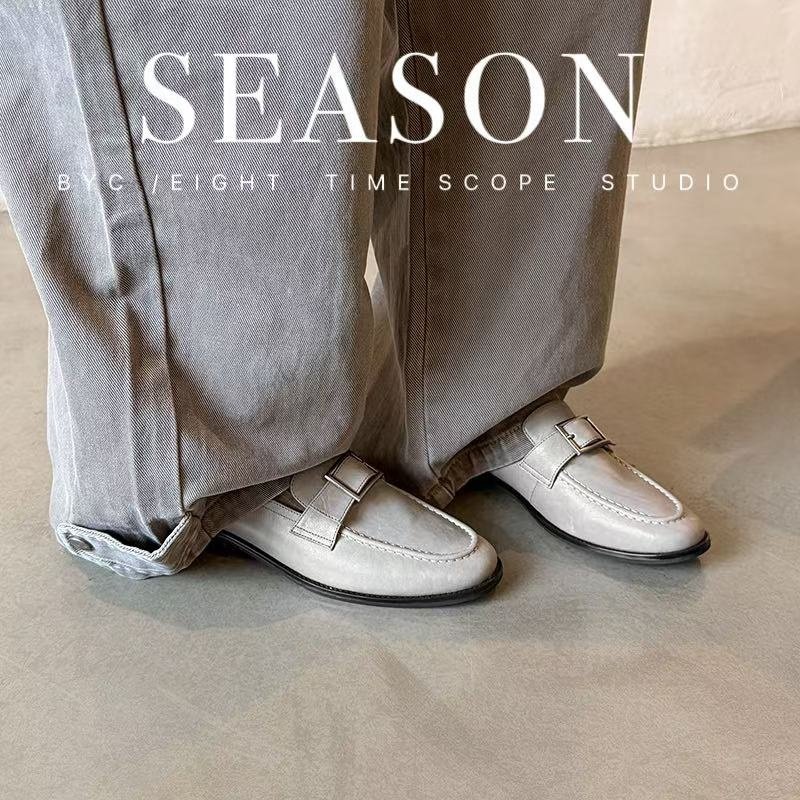 真皮带扣里外全皮乐福鞋平底休闲单鞋舒适百搭轻奢纯皮鞋通勤单鞋,女鞋,棉鞋,淘宝优惠券,粉丝福利购,淘宝优惠卷