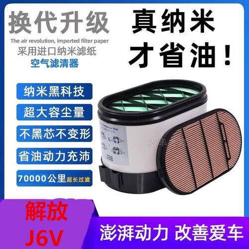 适配一汽解放j6v空气滤芯天然气530豪沃TH7蜂窝空滤1109010-1769