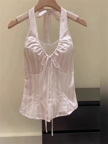 Розовая дизайнерская майка топ, широкая цветовая палитра, с открытой спиной, тренд сезона, для маленькой груди