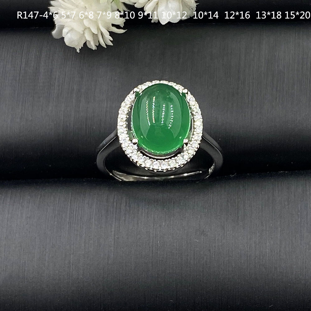 椭圆配件加工纯银戒指空托