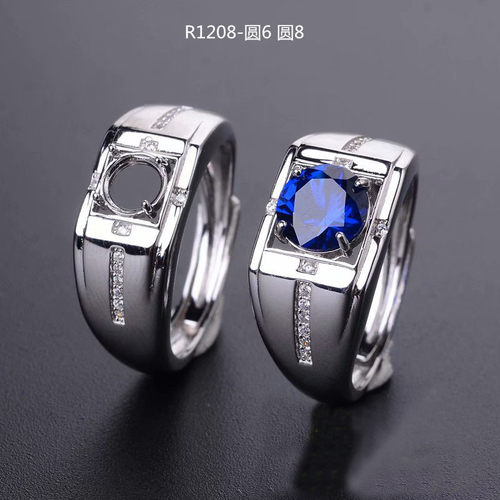 戒指空托S925纯银男款戒托