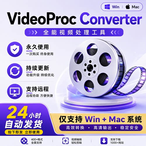 VideoProc Converter AI视频转换剪辑工具MacM芯片视频压缩处理