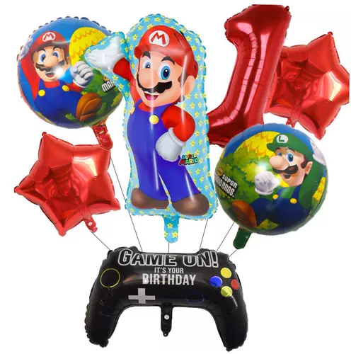 Mario Game Aluminum Film Balloon Set Kids's Bi