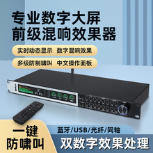 BXZ中文新款VX9专业数字前级效果器蓝牙USB家用KTV会议话筒防啸叫