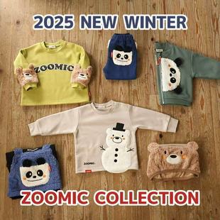 男女童长袖 z@@mic冬款 卫衣 裤 熊 原D 子外套 加绒