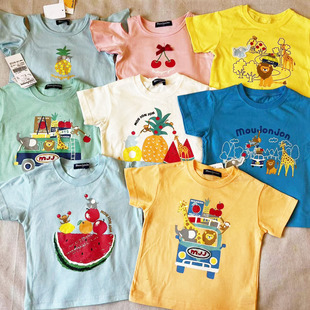 男女童装 100%纯棉卡通立体图案 丸gaoT恤 原D