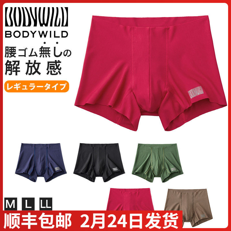 日本进口郡是GUNZE-BODY系列男款无松紧带舒适平角四角内裤BWY900