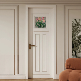 卧室门房间门静音门密封隔音门橡木门实木复合多层烤漆法式 玻璃门