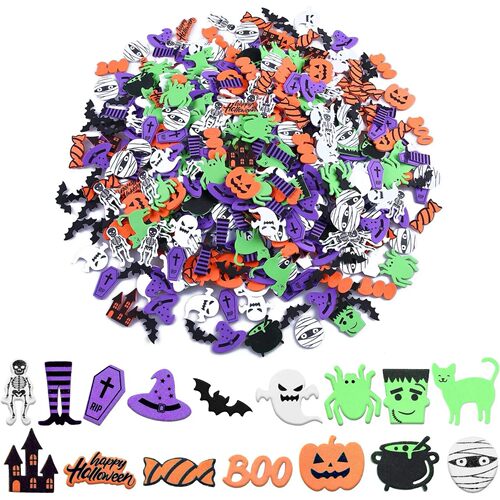 Motarto 500 Pieces Halloween Foam Stickers Bulk Self-Adhesiv