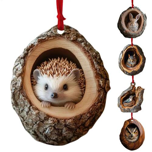 New Animal Christmas Ornaments 2D Flat Acrylic Bird Pendant