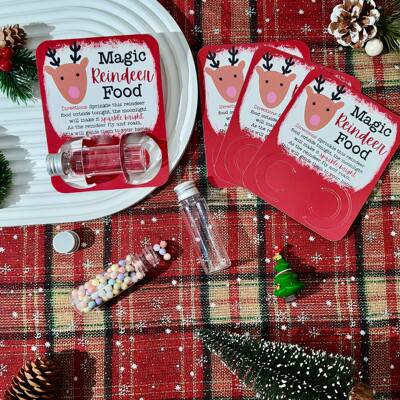 Christmas Gift Magic Reindeer Feed Packaging Set Glass Bottl