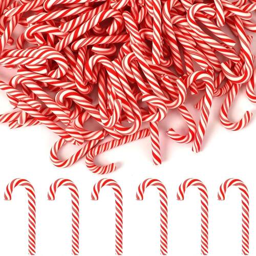 10/30/50Pcs Mini Candy Cane Christmas Decoration Red White R