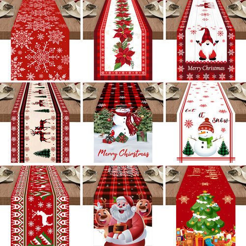 Christmas Tablecloth Supplies Polyester Cloth Table Flag Chr