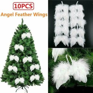Ornaments 10pcs Feather Christmas Wings White Angel