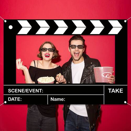 Movie Clapperboard Photo Booth Prop Film Frame Background Ba