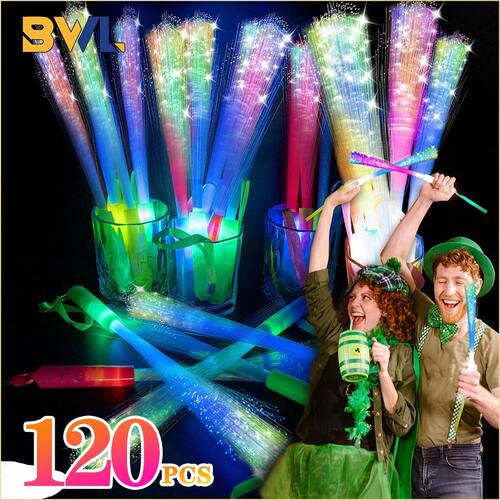120PCS LED Glow Sticks Night Lighting Fiber Optic Birthdays