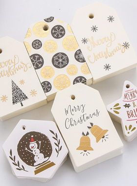 50/100Pcs Merry Christmas Tags Labels Gift Wrapping Paper Ha