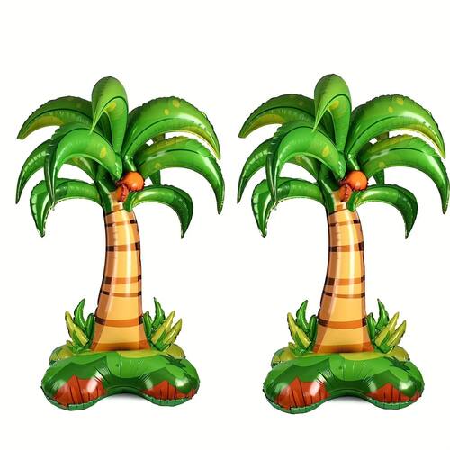 2pcs 49in Large Assembly Palm Tree Balloons Self-Sealing 3D