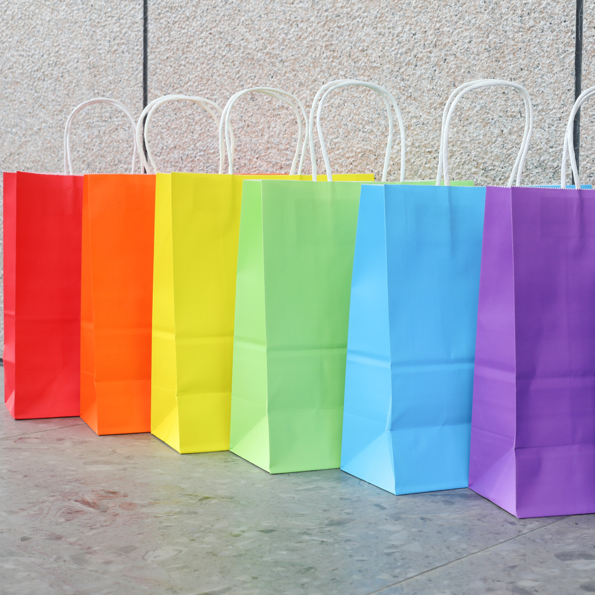 10pcs candy rainbow large kraft paper for packaging gift bag