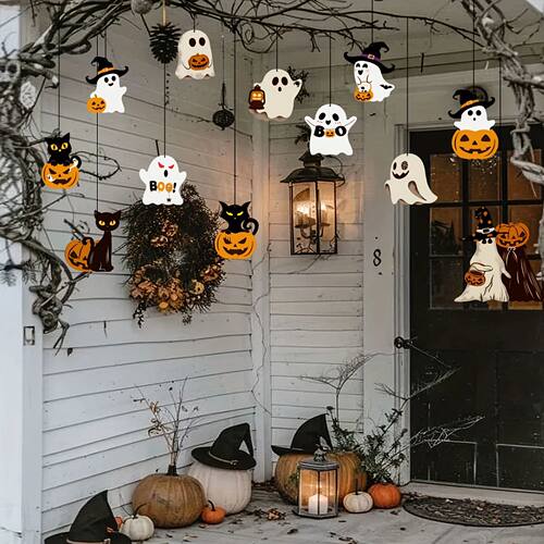 12 Cute Paper Halloween Ghost Decorations