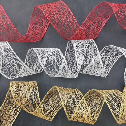 (2 M/roll) 50mm Hollow Out Shiny Gold Ribbon Christmas Gift