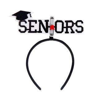 Celebrate Graduation Cap Headband Colorful Shiny Grad Cap He