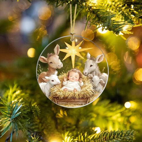 1Pcs Christmas Tree Decoration 2D Flat Acrylic Pendant Virgi