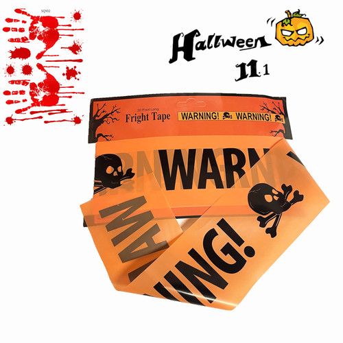6Mx8CM Halloween Warning Tape Signs Halloween Props Danger W