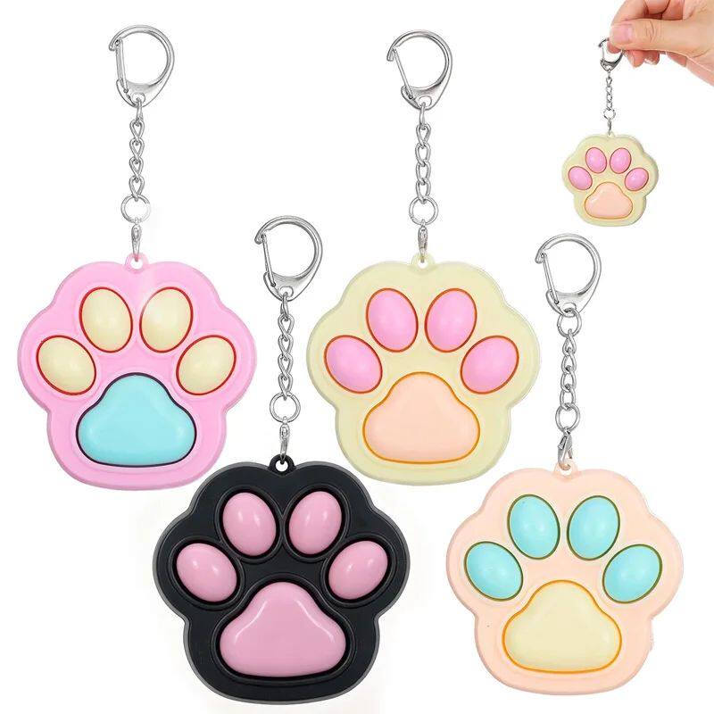 Novelty Cat Paw Clicker Fidget Keychain Stress Anxiety Relie