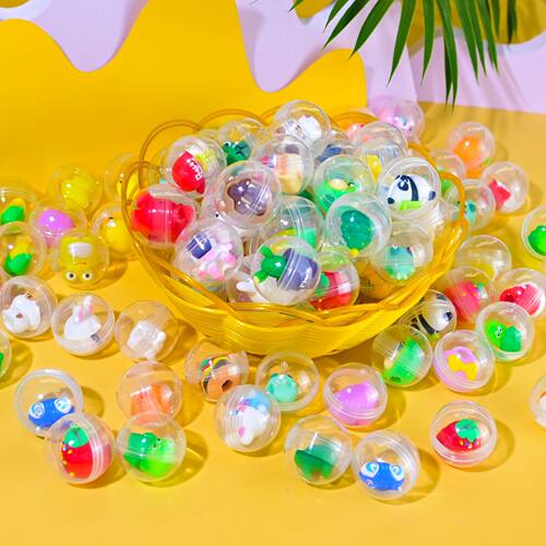 32mm Transparent Twisted Egg Ball Cartoon Doll Toy Surprise