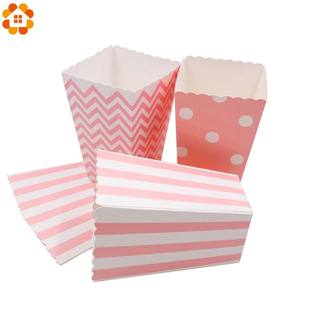New! 12PCS/Lot Popcorn Box/Cup Pink Theme Party Decoration F