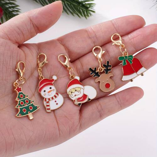 30pcs Random Mixed Christmas Keycha - Santa, Tree, Reindeer