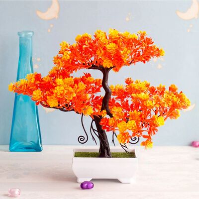 Artificial Plastic Plants Bonsai Small Tree Pot Potted Flowe