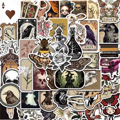 50PCS Gothic Stickers Horror Retro Laptop Luggage Cartoon No