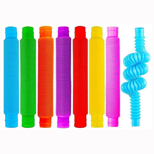 8Pack Large Pop Tubes Fidget Toys Sensory Toy for Stress Anx