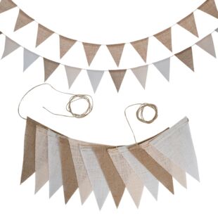 12 Flags/13 Flags Pennant flags Hessian Wedding Party Decor