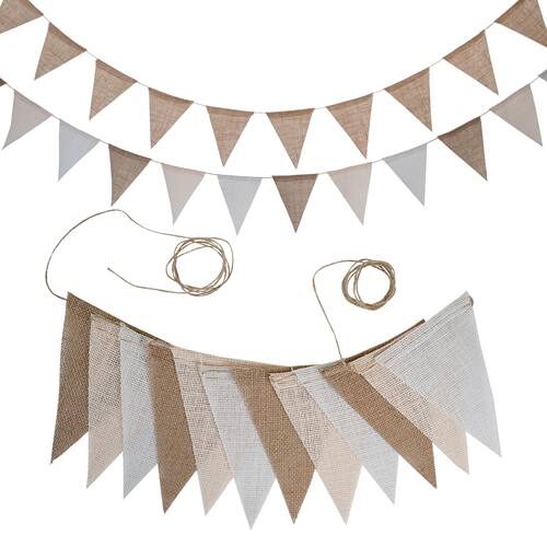 12 Flags/13 Flags Pennant flags Hessian Wedding Party Decor