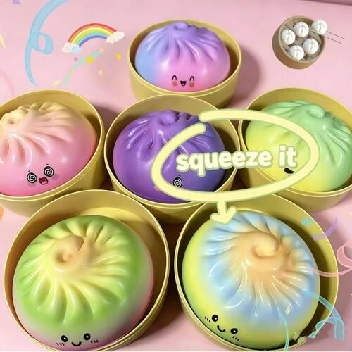 New Dumpling Pressure Dumpling Squishies Cute Colorful Bun T