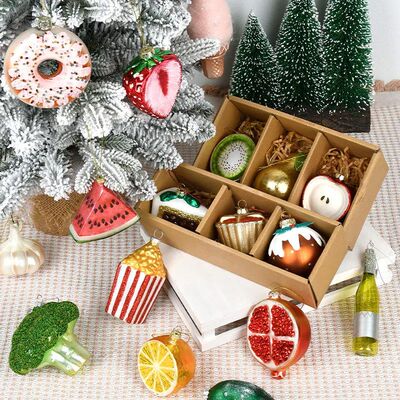 Christmas Decorative Glass Colored Fruit and Vegetable Serie