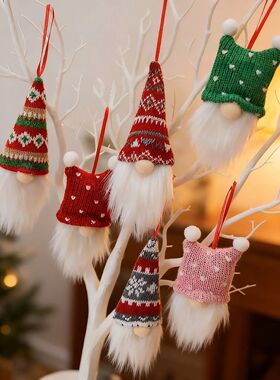 3/6pcs Knitted Christmas Gnomes Doll Pendant Christmas Tree