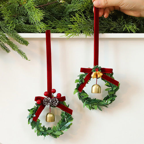 Bell Wreath Christmas Tree Pendant Christmas Wreath Christma