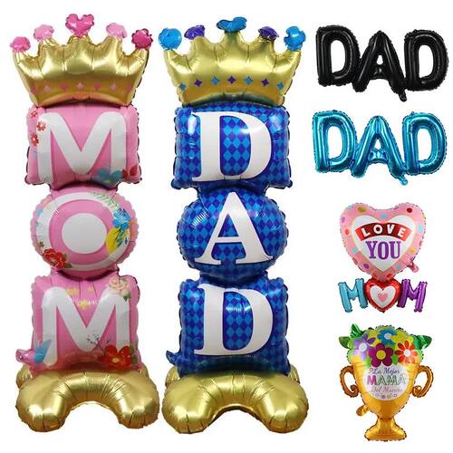 1pc Mother's Day Decorations Balloons I Love You Mom Dad Hap