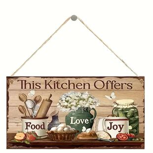 Rustic Wooden Kitchen Wall Decor Sign -